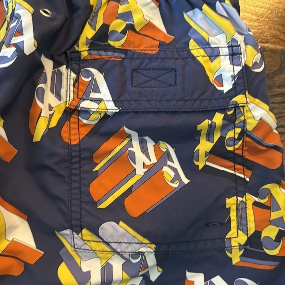PALM ANGELS X VILBREQUIN MONOGRAMMED LOGO SWIM SHORTS SIZE S - Picture 14 of 15